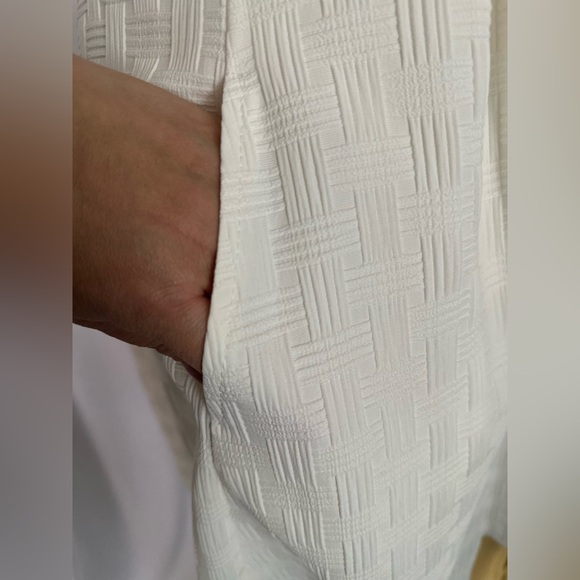 Nine West Textured Fit and Flare Ivory Women's Dress (656) - Picture 9 of 16